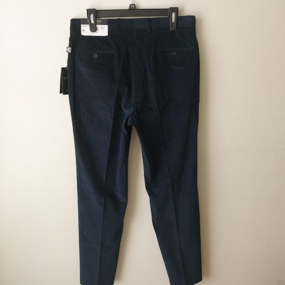 Mens Ralph Lauren Navy Blue Corduroy Slacks Pants Bottoms 33Wx32L - Picture 2 of 4